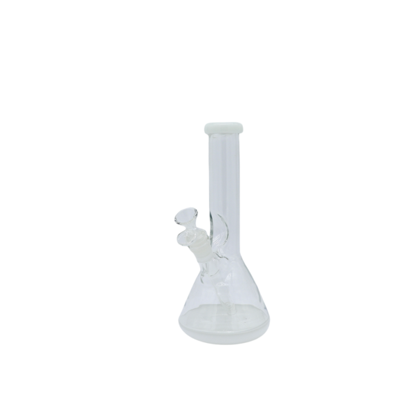 Bong reforzado de 24 cm alto color Blanco base y boquilla  tubo 38mm