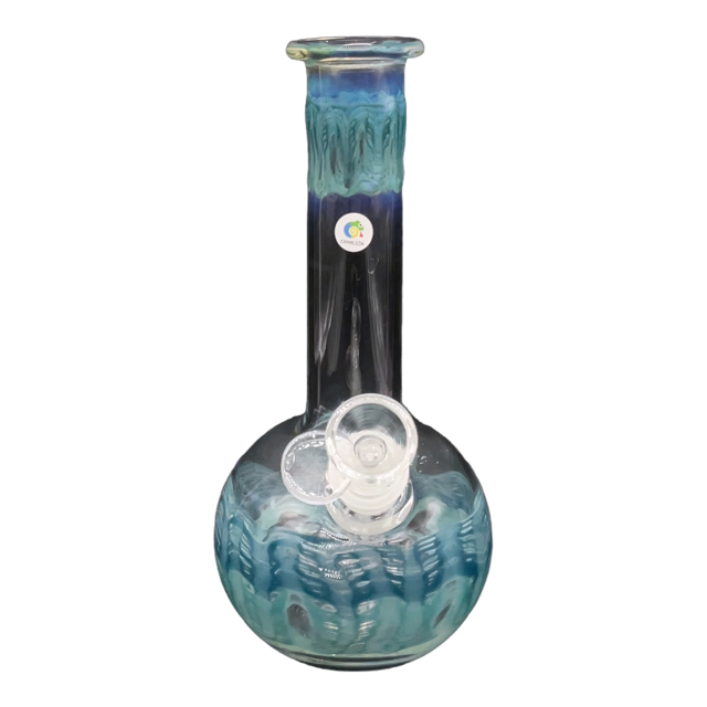 Bong Tipo Bola Wrap & Rake Azul Aqua 24 cm Sin Domo tubo de 32mm