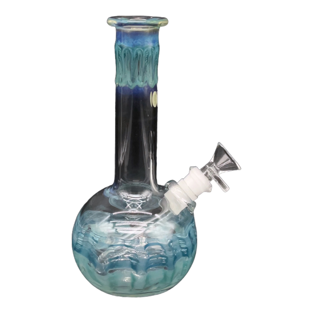 Bong Tipo Bola Wrap & Rake Azul Aqua 24 cm Sin Domo tubo de 32mm